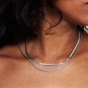 Atolea Silver IOS Layered Necklace